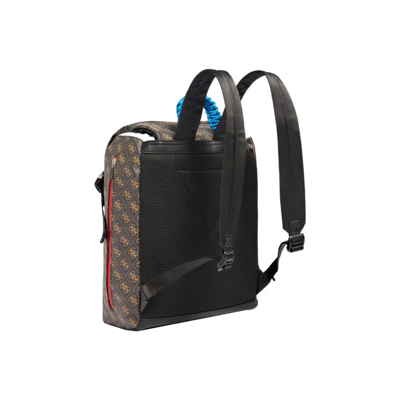 GUESS Polyurethane And Polyester Blend Backpack Men's Brown-1