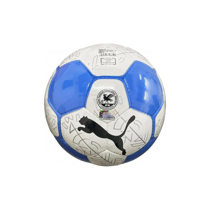 PUMA Size 5 Soccer PU Hand-Stitched Soccer Ball Men's White Blue-1