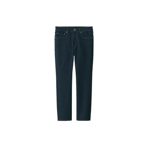 MUJI Casual Pants Men Deep Navy Blue