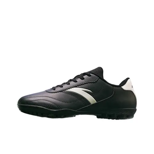 Anta TF Rubber Broken Studs Artificial Ground Anti-Slip Wear-Resistant Soccer Shoes Men's Black White