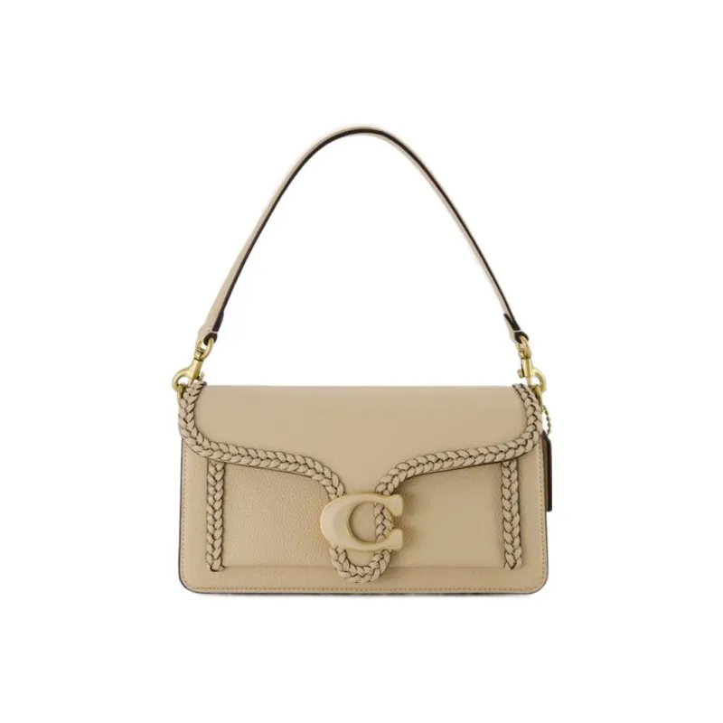 COACH Tabby Smooth Calf Leather Handbag, Shoulder Bag Women's Beige-0