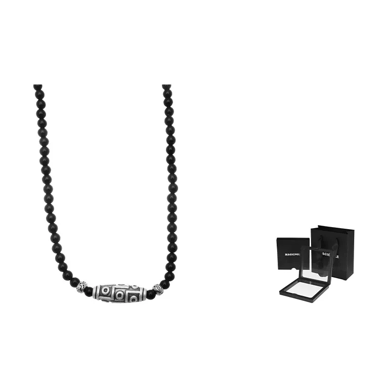 MAGICPOLE Obsidian Necklaces Unisex-3