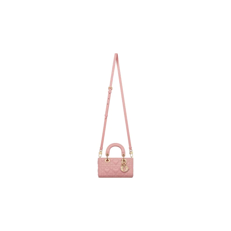 DIOR Lady D-JOY Lambskin Shoulder Bag Crossbody Bag Handbag Extra Mini Women's Vintage Pink-2