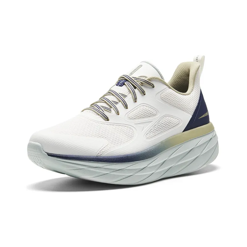 Sprandi Cushioned Slip-Resistant Breathable Height Increasing Low-Top Running Shoes Men's White Blue-1