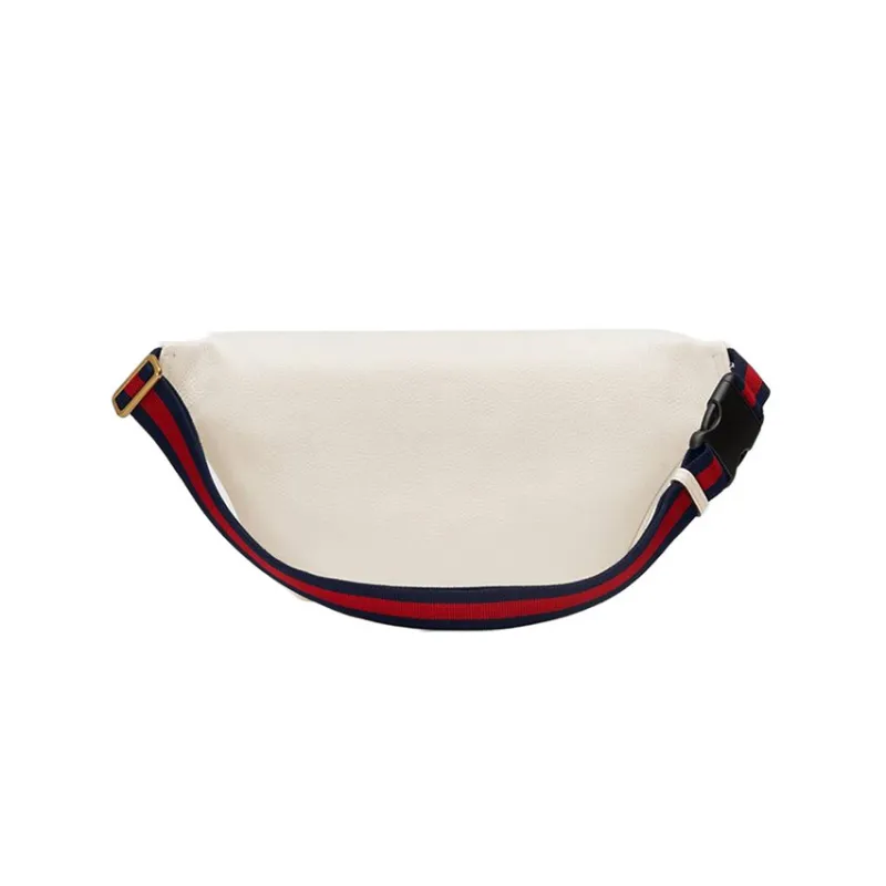 GUCCI Leather Sling Bag, Fanny Pack Large Size Men's White-3