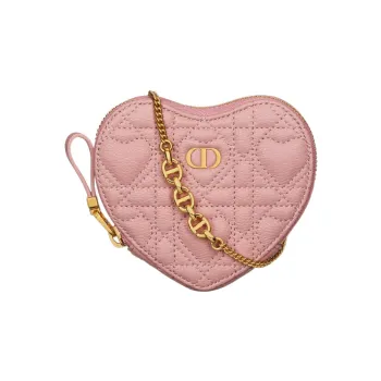 DIOR Caro Calfskin Handheld Shoulder Bag, Crossbody Bag Regular Women's Vintage Pink