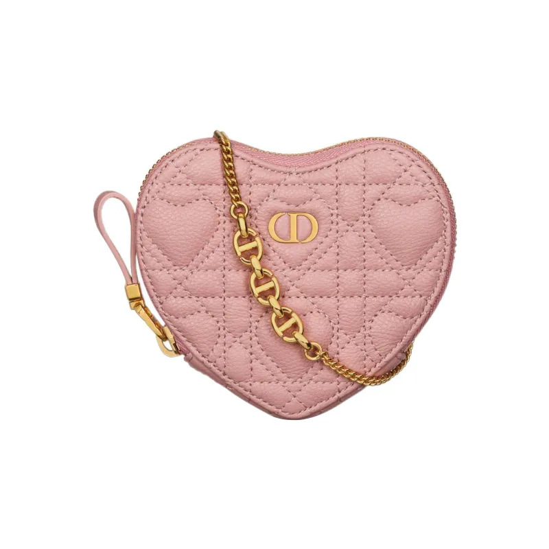 DIOR Caro Calfskin Handheld Shoulder Bag, Crossbody Bag Regular Women's Vintage Pink-0