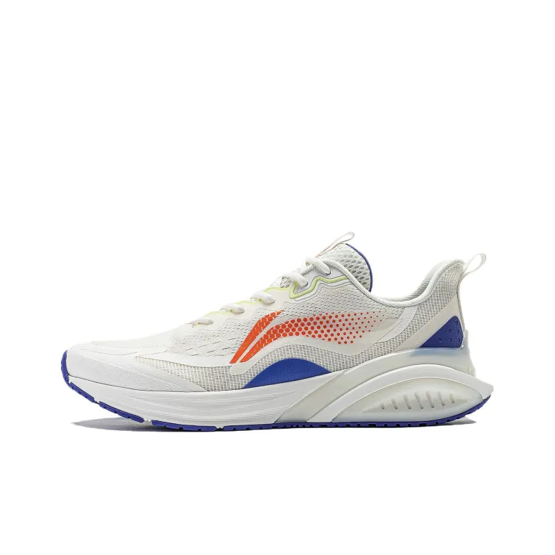 LiNing Cloudy Anti Slip Wear Resistant Low Top Running Shoes Men's White Blue Orange-0