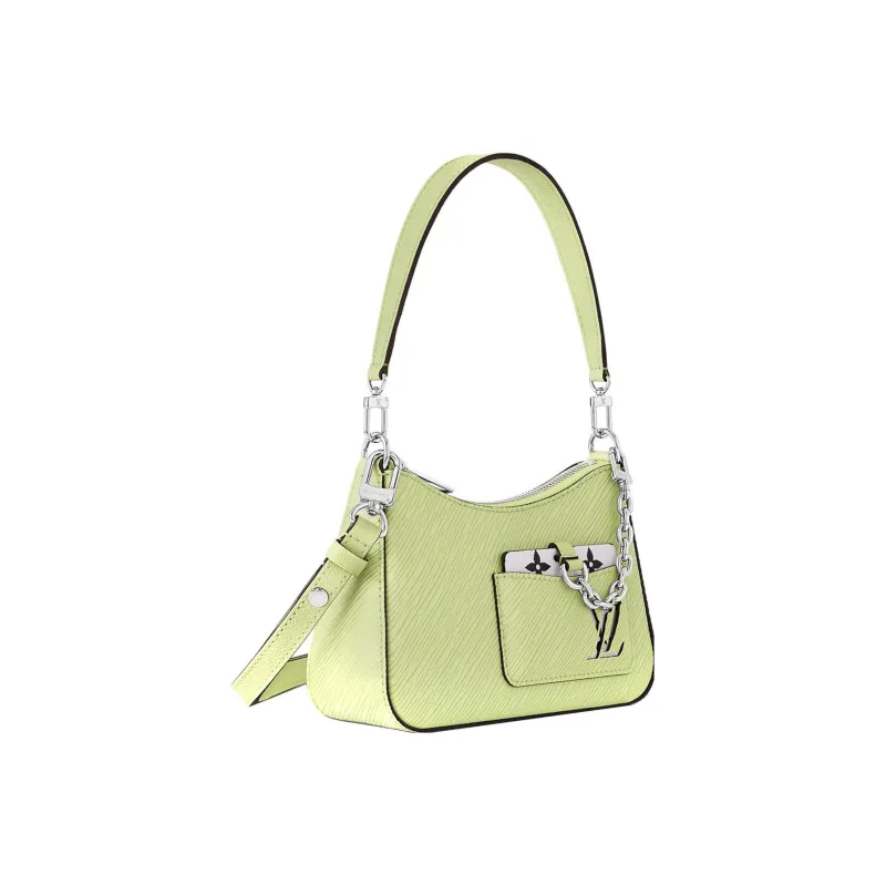LOUIS VUITTON MARELLINI Epi Grained Cow Leather Shoulder Bag Portable Crossbody Bag Shoulder Bag Women's Green-1