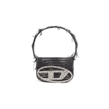 DIESEL Cow Leather With Cotton Portable Crossbody Bag, Shoulder Bag Women's Black