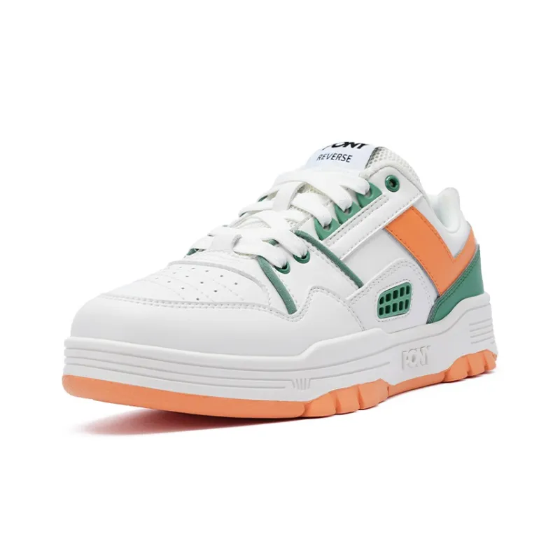 PONY Reverse Anti Slip Wear Resistant Low Top Skateboard Shoes Unisex Orange Green-1