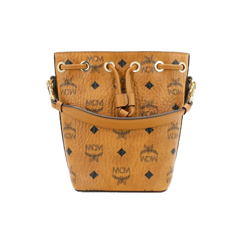 MCM Artificial Leather Bucket Bag, Shoulder Bag, Crossbody Bag, Handbag Mini Women's Brown/Cognac-2