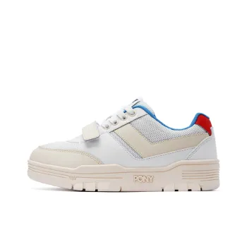 PONY Reverse  N Anti Slip Wear Resistant Low Top Skateboard Shoes Unisex White Red