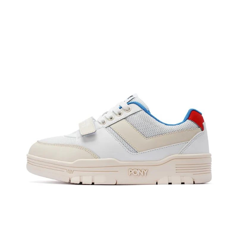 PONY Reverse  N Anti Slip Wear Resistant Low Top Skateboard Shoes Unisex White Red-0