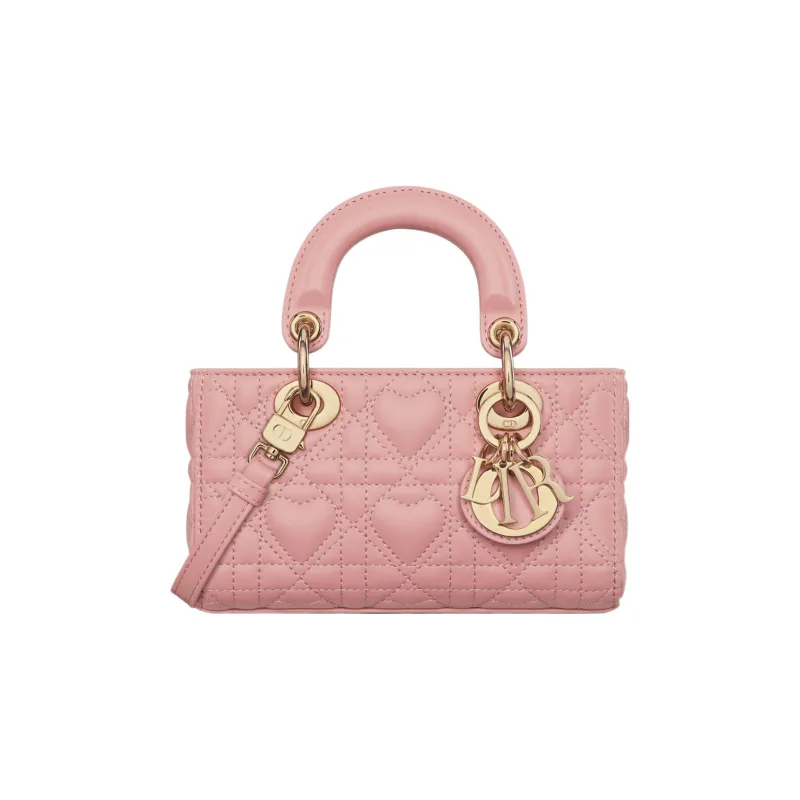 DIOR Lady D-JOY Lambskin Shoulder Bag Crossbody Bag Handbag Extra Mini Women's Vintage Pink-0