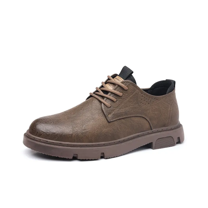 VANSSI Men's Casual Shoes Men Low Top Black/Khaki-1