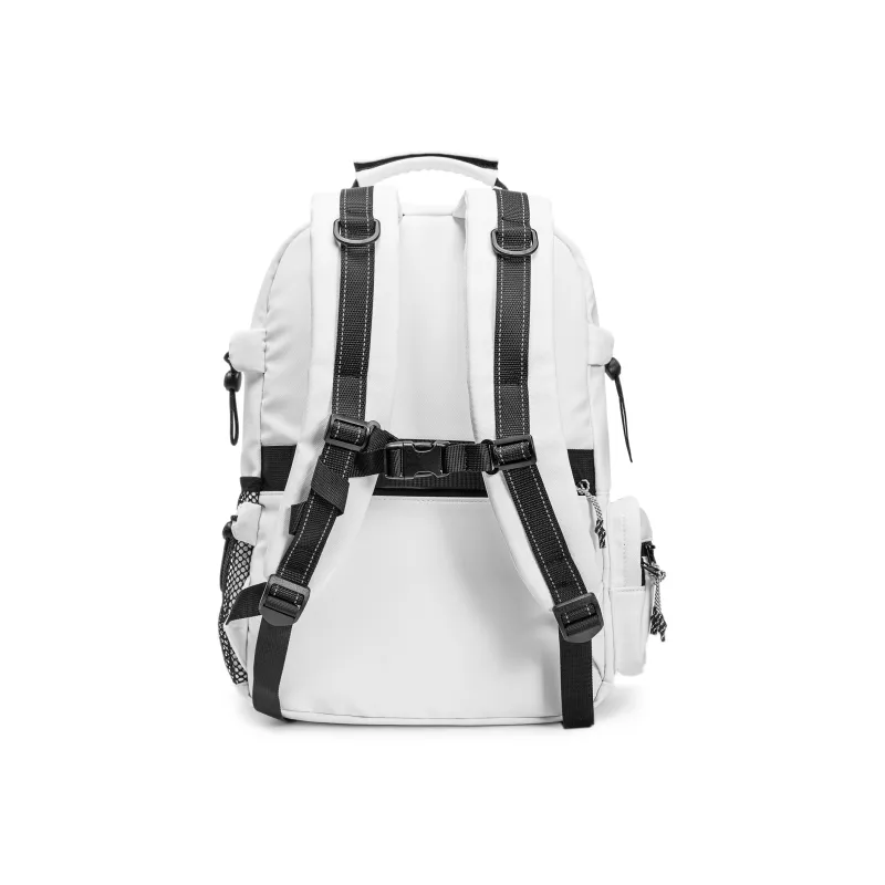 FAIRWHALE PU Backpack Large Size Unisex Black/White-7