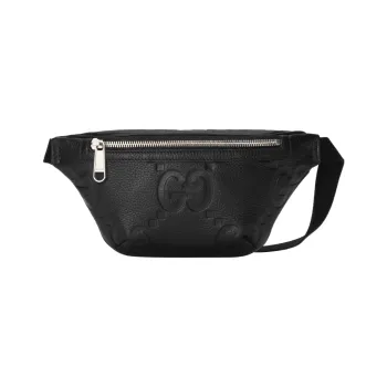 GUCCI Leather One Shoulder Crossbody Bag Sling Bag Fanny Pack Small Size Men's Black