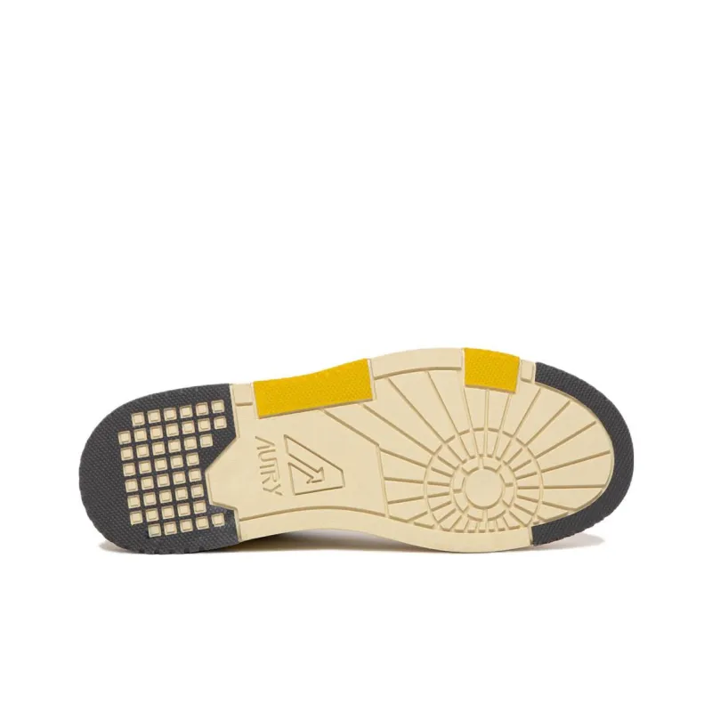 AUTRY Clc Leather Sneakers 'White Black Yellow'-4