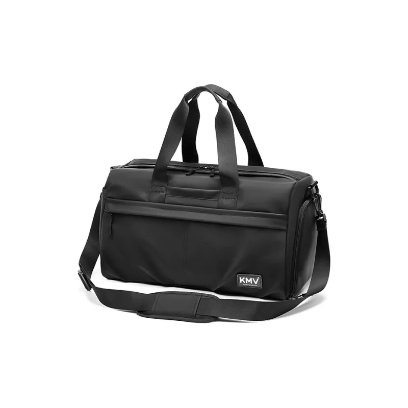 KMV Polyester Shoulder Bag Crossbody Bag Gym Bag Large Size Men's Black/Gray-1