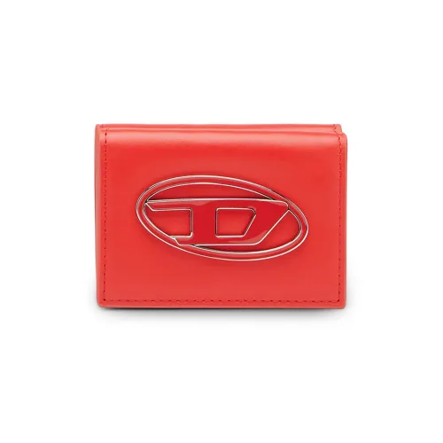 DIESEL Cow Leather Wallet Regular Women's Red