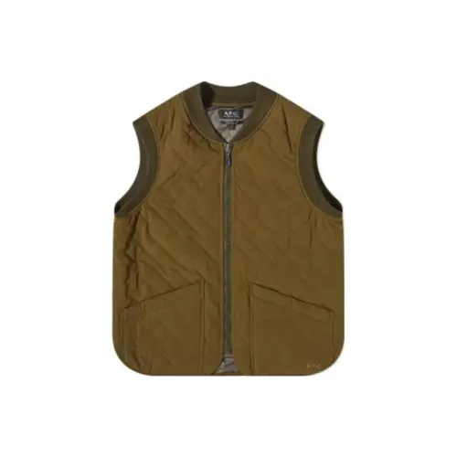 A.P.C Vests Men Military Khaki