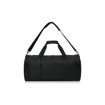 SUBURBIA PU Texture Portable Travel Bag One Shoulder Bag Luggage Bag Gym Bag Large Size Men's Black