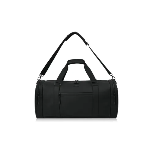 SUBURBIA PU Texture Portable Travel Bag One Shoulder Bag Luggage Bag Gym Bag Large Size Men's Black