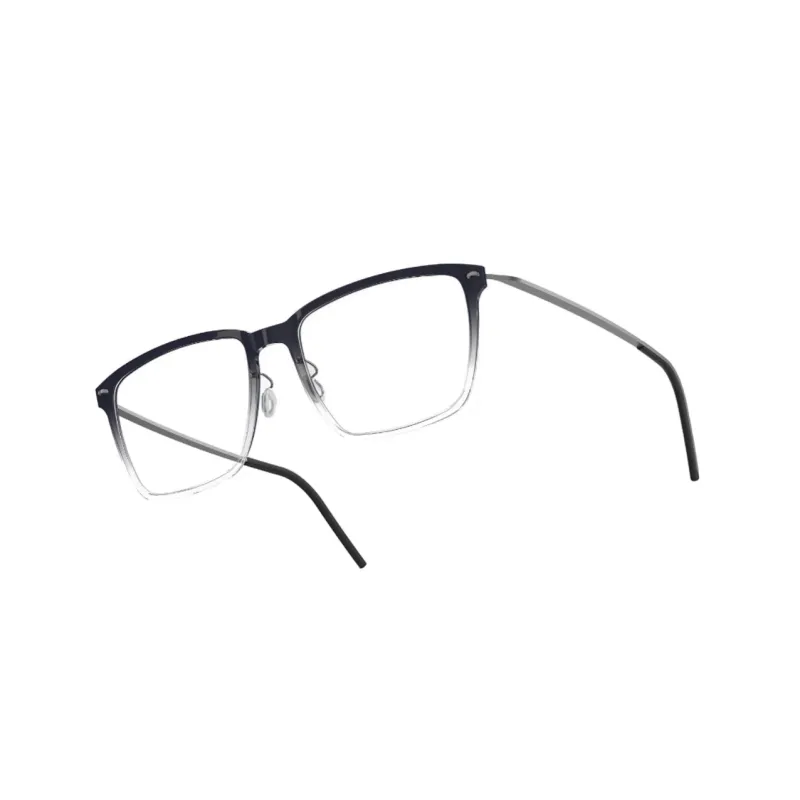 LINDBERG Plate Frame Titanium Rectangular Eyeglass Frames Unisex Silver/Black-1