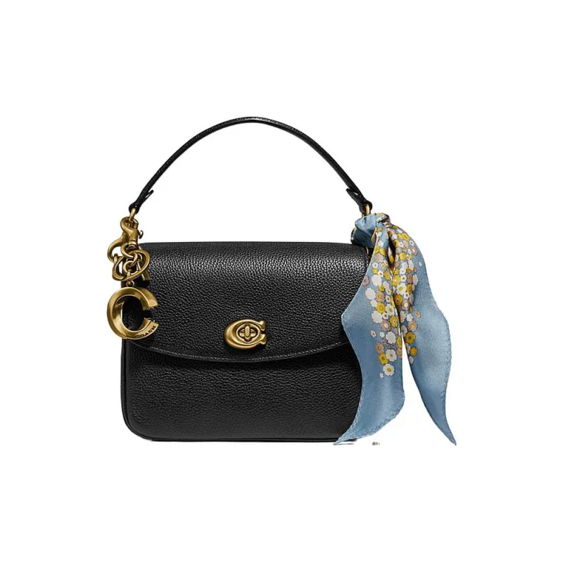 COACH Cassie Leather Portable Crossbody Bag, Shoulder Bag Trumpets Women's Black-1
