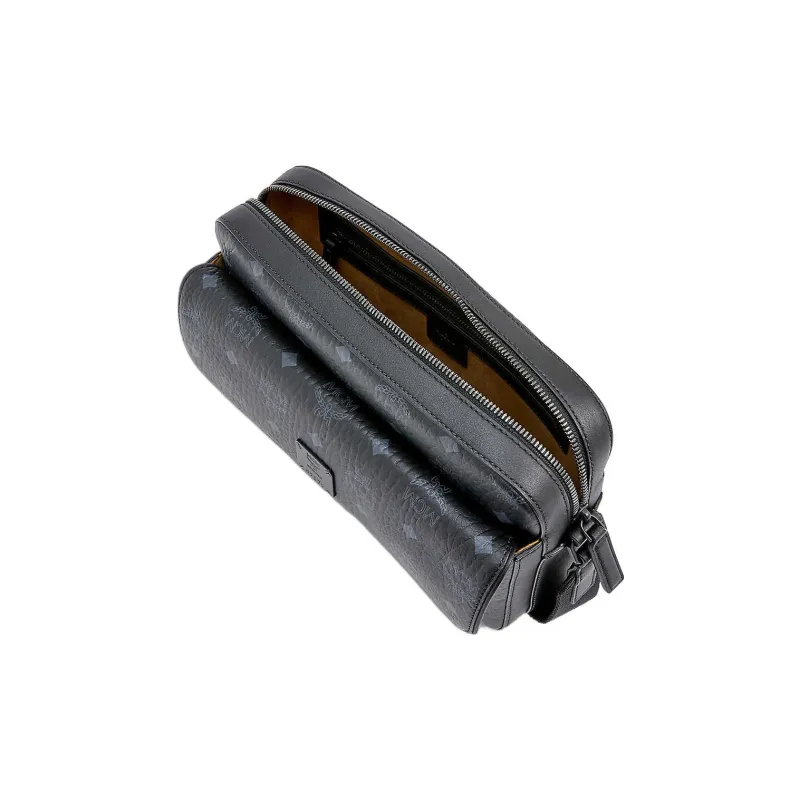 MCM Aren Visetos Coated Canvas With Leather Messenger Bag, Shoulder Bag, Crossbody Bag Medium Size Unisex Black-4