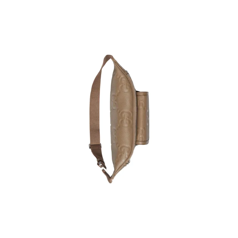 GUCCI Leather Sling Bag, Fanny Pack Regular Men's Taupe-5