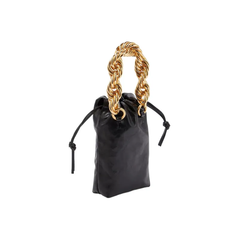 JIL SANDER Cow Leather Bucket Bag, Handbag, Shoulder Bag Trumpets Women's Black-4
