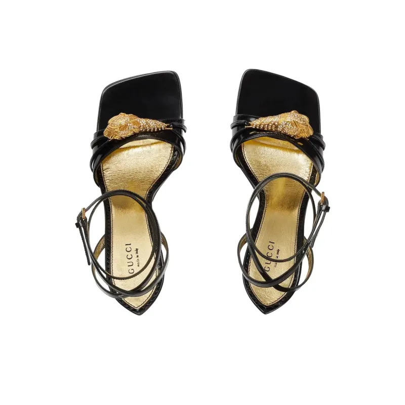 GUCCI 95mm Leather Wedge Sandals-2