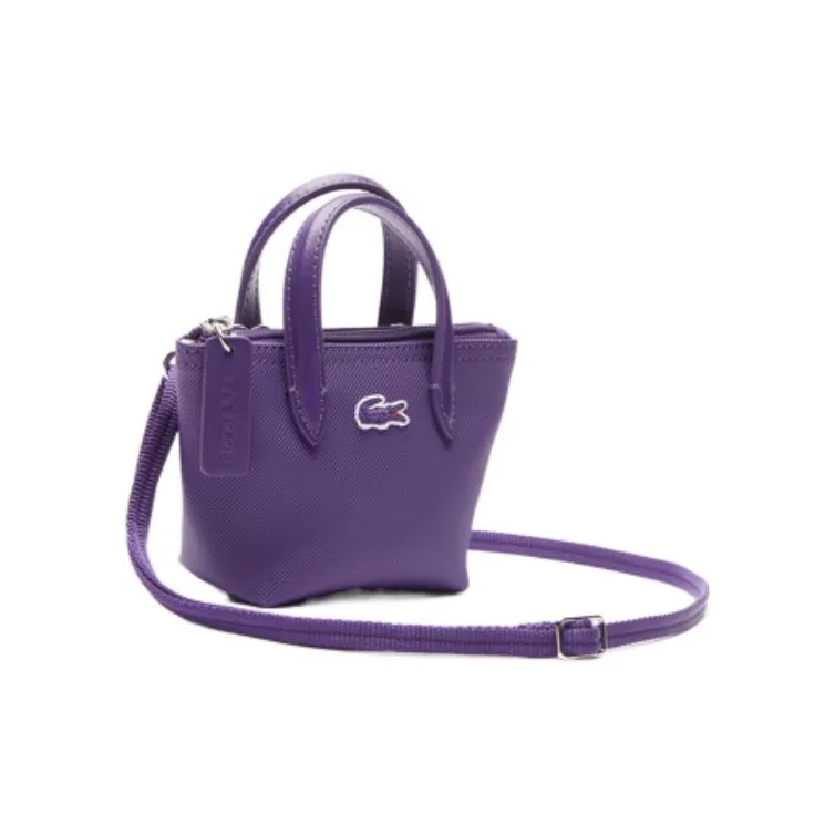 LACOSTE PVC Crocodile Bag Tote Bag Shopping Bag Shoulder Bag Crossbody Bag Women's Purple-2