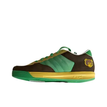 Kanye x Reebok Slip Resistant Low Top Skateboard Shoes Men's Green Yellow Brown