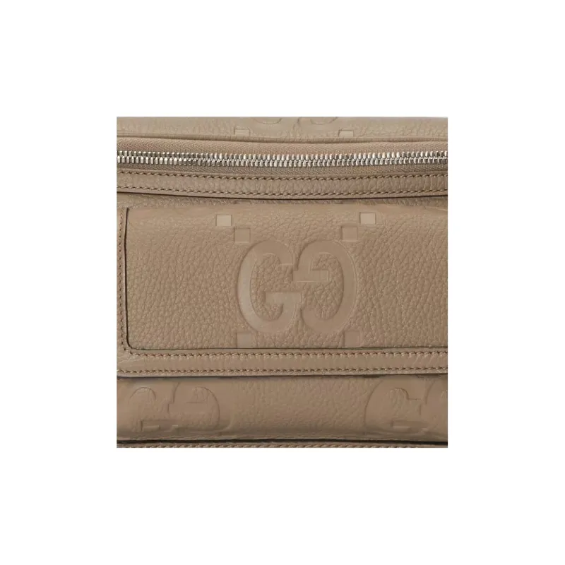 GUCCI Leather Sling Bag, Fanny Pack Regular Men's Taupe-7