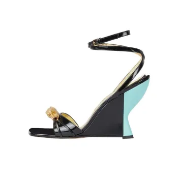 GUCCI 95mm Leather Wedge Sandals