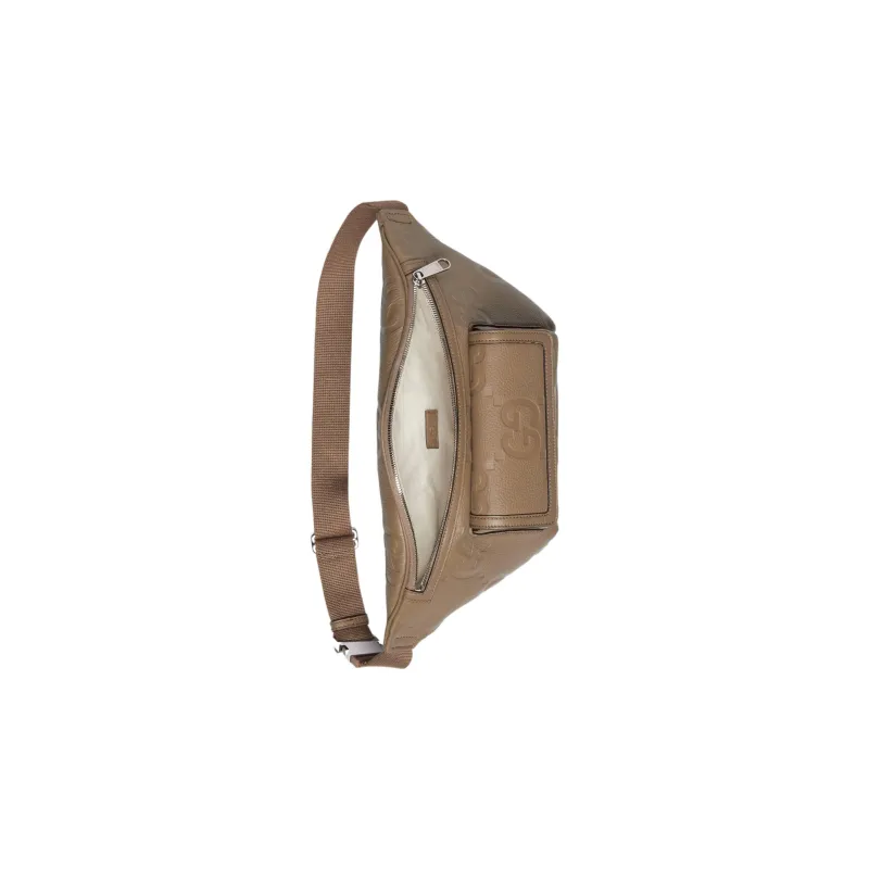 GUCCI Leather Sling Bag, Fanny Pack Regular Men's Taupe-6
