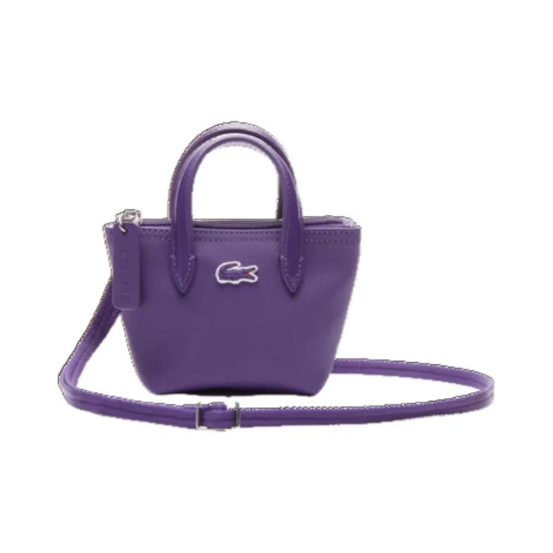LACOSTE PVC Crocodile Bag Tote Bag Shopping Bag Shoulder Bag Crossbody Bag Women's Purple-0