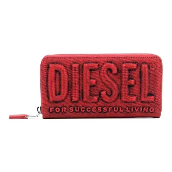 DIESEL Cotton Clutches Wallets Regular Women's Red