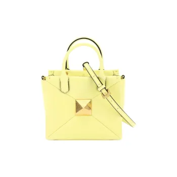 Valentino GARAVANI Leather Shoulder Bag Crossbody Bag Handbag Women's Light Yellow