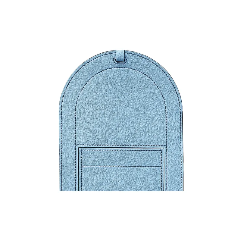 HERMES In The Loop Mysore Goat Skin Pig Nose Card Holder Cell Phone Pouch Large Size Women's Sky Blue-1
