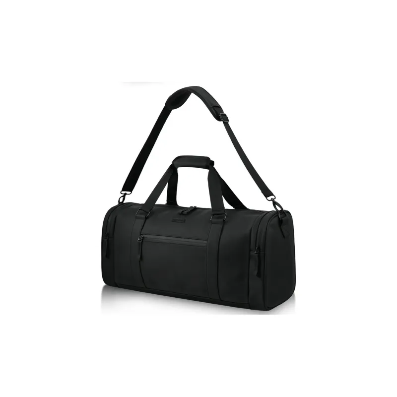 SUBURBIA PU Texture Portable Travel Bag One Shoulder Bag Luggage Bag Gym Bag Large Size Men's Black-1