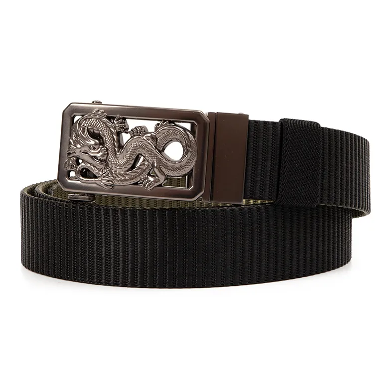 BAIJUAN Double Sided Automatic Buckle Nylon Belts Men's Strap Width 3.5cm-6