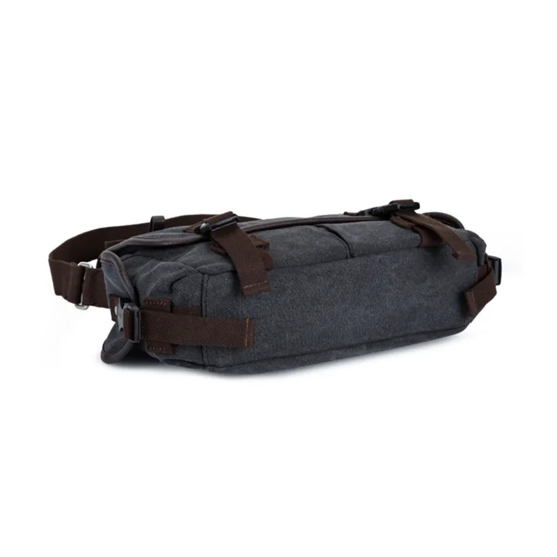 NOMK Canvas Canvas Bag Workwear Messenger Bag Backpack Crossbody Bag Regular Unisex Gray-4