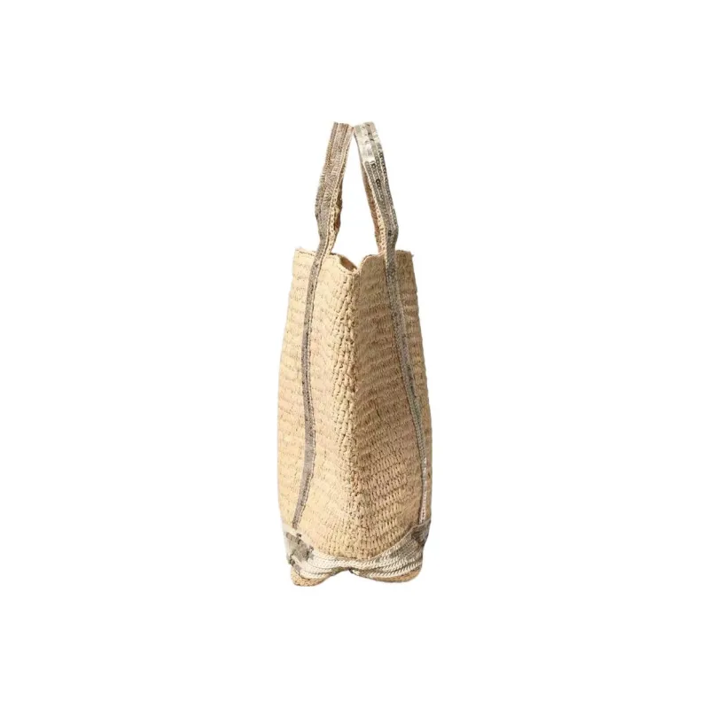 Vanessa Bruno Raffia Tote Bag, Shopping Bag, Shoulder Bag, Crossbody Bag, Handbag Women's Beige-3