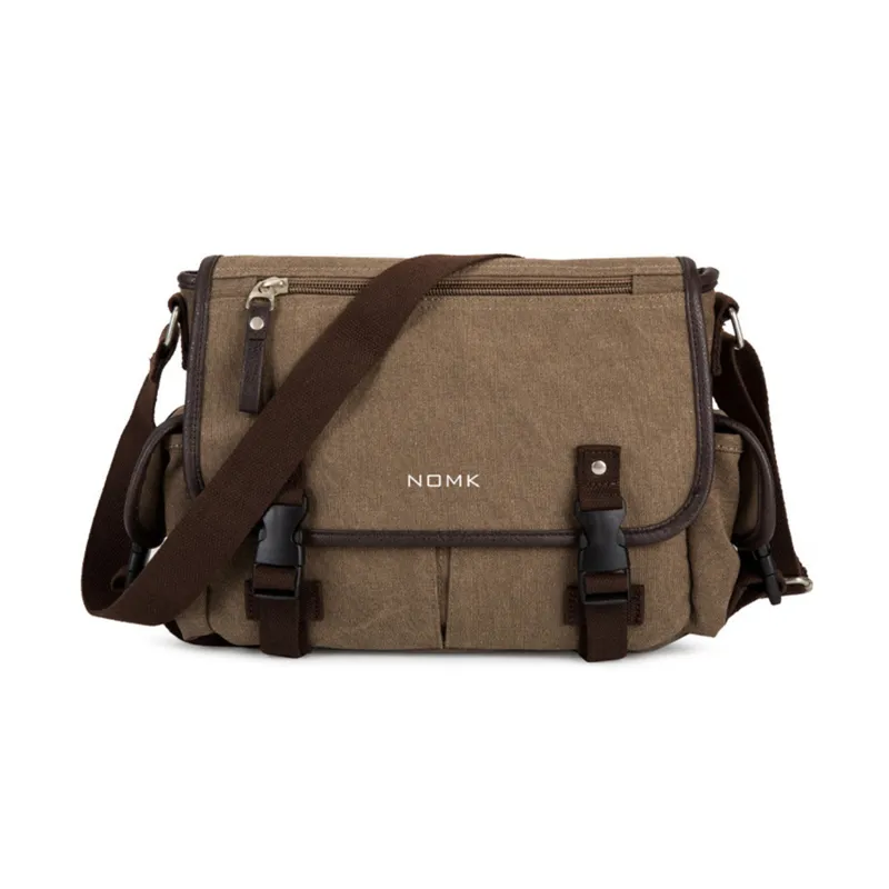NOMK Canvas Canvas Bag Workwear Messenger Bag Backpack Crossbody Bag Regular Unisex Gray-7