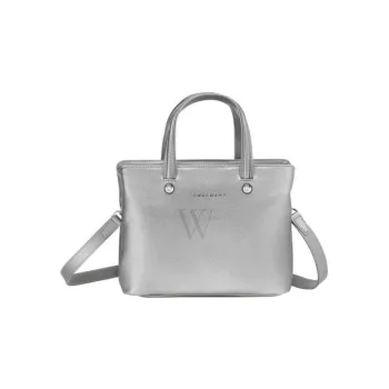 LONGCHAMP Le Foulonné Leather Shoulder Bag Crossbody Bag Handbag Women's Silver