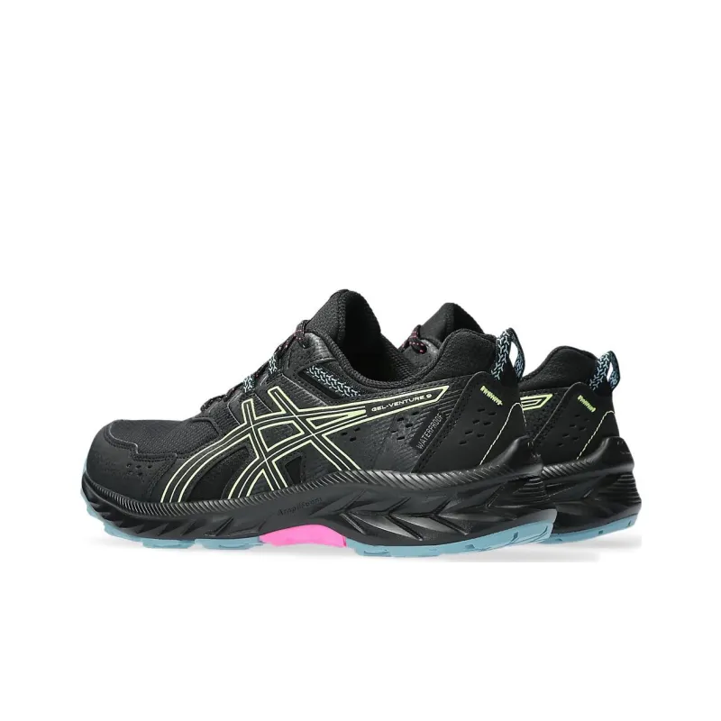 Asics Gel Venture 9 Waterproof 'Black Lime Green' Women's-3